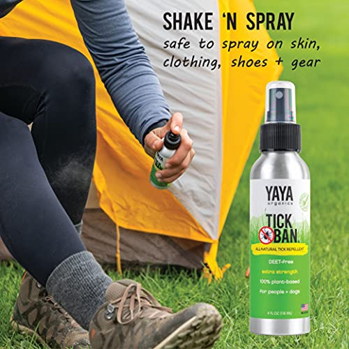 Yaya Organics Tick Ban Extra Strength Tick Repellent Made with Essential Oils and All Natural