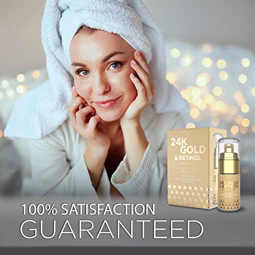 AZURE 24K Gold & Retinol Luxury Anti Aging Eye Serum Lifting, Firms