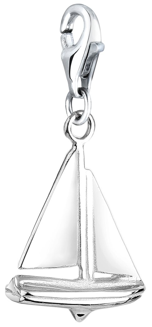 Nenalina Sailboat Carabiner Charm Pendant for Charm Bracelet 925 Sterling Silver 713054-000, Sterling Silver, No Gemstone