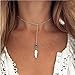 Womens Necklace, Gillberry Women Bohemian Turquoise Feather Tassel Pendant Chain Statement Necklace