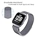 hooroor Compatible Bands Replacement for Fitbit Versa Smart Watch Women Men Small Large, Milanese Loop Stainless Steel Metal Sport Bracelet Strap Magnet Lock Wristbands (Graphite, Large)
