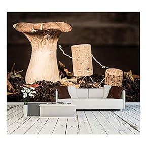 Concept Explaining Fungal Knowledge with Wine Cork Figure - Removable Wall Mural | Self-Adhesive Large Wallpaper - 66x96 inches