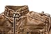 Wantdo Men's Vintage Stand Collar Pu Leather Jacket US Small Yellow