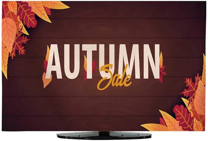 Amazon テレビカバー 秋の背景 葉付き ショッピングセールまたはプロモーションポスター フレームリーフレット ウェブバナー ベクターイラストレーションテンプレート L30 X W32 Miki Da 液晶テレビ保護用品