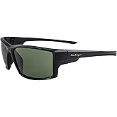 Islander Eyes Belize Polarized Sunglasses for Men or Women Sporty Wraparound Black Frame w/Grey Lens