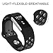 For Fitbit Charge 2 Bands Hanlesi Soft Silicone Breathable Fashion Sport Strap Band for Fit bit Charge2 HR Replacement Original Accessory Black Gray Wristband with hole for Girl Boy