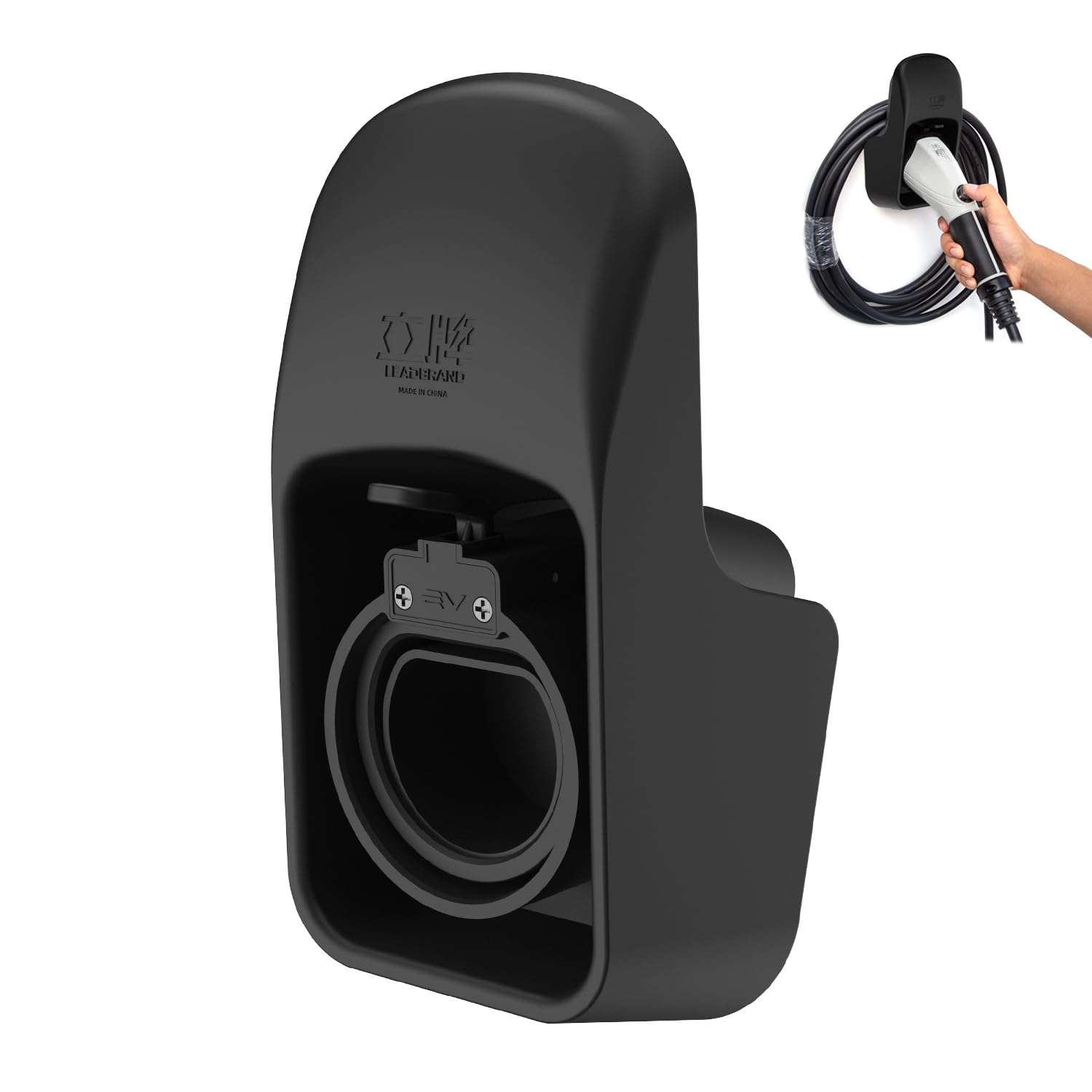 leadstand Universal Type 2 EV Charger Holder – Heavy-Duty Wall Mounted Cable Organiser Electric Vehicles, Weather-Resistant, Tesla, BMW, Hyundai, Kia, Volkswagen, Nissan, Audi (Black)