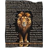 BUUGVIIL Bible Verse Blanket Christian Gifts Lion Prayer Religious Throw Blanket for Men Women Pastor Couch Sofa Bed to Keep Warm 80"x60"