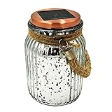 4Color 8LED Silver Electroplating Copper Finish Cap Solar Glass Jar Sogrand Small Glass Jars with Lids Hanging Lights Hanging Solar Lights Outdoor
