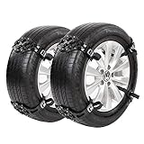 Sanku 2018 Upgraded Snow Tire Chains,Fits for Most Car/SUV/Truck-Set of 8 (Black)