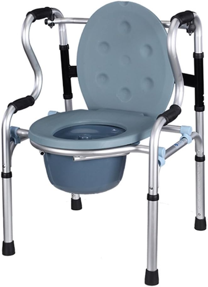 ZHDC® walking aids, Sitting and walking aids Commode Toilet chair Walker Belt wheel With seat Walking the handrail Bath chair walking aid