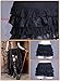 HaoLin Steampunk Retro Victorian Punk Cincher Lace up Long Ruffle Mini Skirt Black