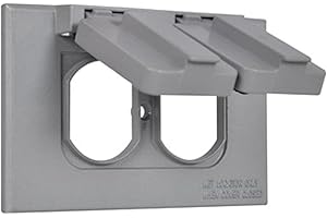 Sealproof 1-Gang Duplex Horizontal Weatherproof Outlet Cover, Single Gang Duplex Electrical Power Receptacle Protector, UL Listed