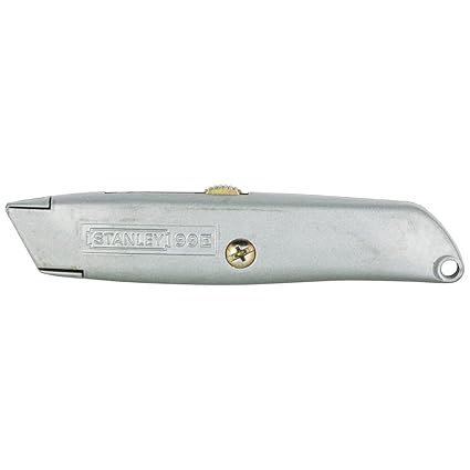 Stanley Classic 99 Retractable Utility Knife with 3 Heavy-Duty Blades (Steel Grey)
