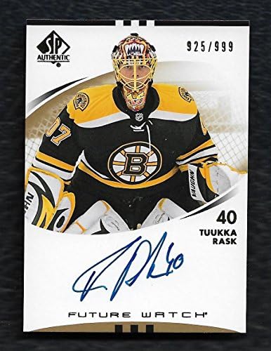 2007-08 Upper Deck SP Authentic #201 TUUKKA RASK Future Watch Rookie Card Autograph Serial # 925/999