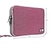 BUBM Multi-Function Soft Waterproof Handbag Double Layer Travel Gear Organizer/Electronics Accessories Bag/Phone Charger/iPad Mini Air Handbag (Large, Rose and Gray)