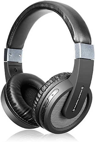 Bluetooth Headphones Over Ear, Hi-Fi Stereo Wireless Headset, Soft Memory-Protein Earmuffs, Wired and Wireless Earphone with Mic for Cell Phones/ MP3/PC/TV - Black