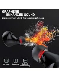 Wireless Earbuds, IPX8 Waterproof Bluetooth 5.0 Headphones, 120H Playtime, 6D Stereo Sound in Ear Wireless Headphones with Mic, Smart Touch Control, 3500mAh Charging Case for iOS and Android