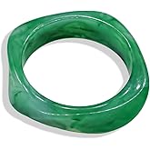 ABJFJE Colorful Square Acrylic Bracelets for Women Chunky Resin Bangles Bracelet Wide Geometric Tortoiseshell Irregular Wristbands Cuff Bracelet fow Women