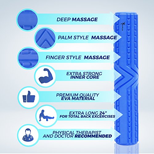 Foam Roller,FitPlus Premium Epe Foam Roller - Extra Firm With 10 Year Warranty Free Online VIDEO AND E-BOOK INSTRUCTION GUIDE High Density Foam Rollers For back,legs (6 x 13)