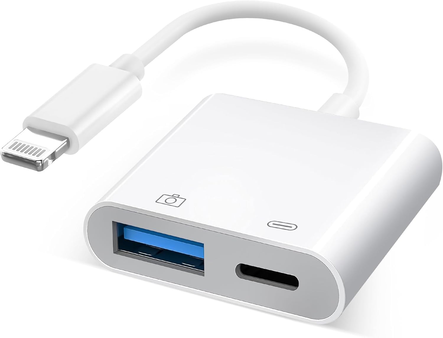 Photo 1 of [Apple MFi Certified] Lightning to USB Camera Adapter with Charging Port, Portable USB3.0 Female OTG Cable Adapter for Select iPhone, iPad Models, Support Card Reader, USB Flash Drive, Plug and Play