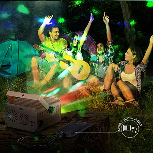 Flysight Disco Ball Party Lights with Bluetooth Speaker, Sound Activated DJ LED USB Party Lasers Lights with Remote Control Support SD Card for Room Dance Parties Birthday DJ Bar Club Pub (Gold) - Thumbnail 5