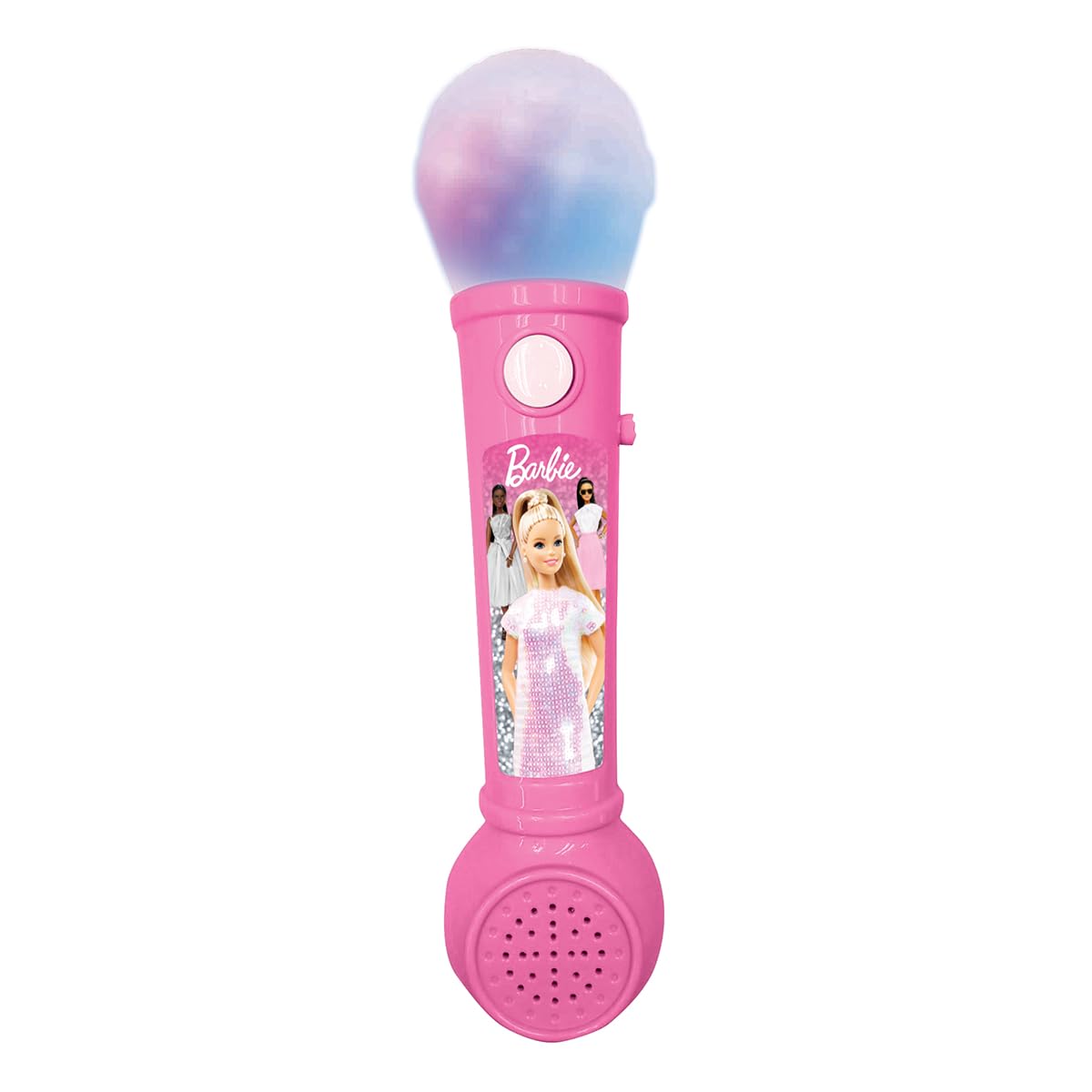 LEXIBOOK, Barbie, Lighting Microphone for children, musical toy game, built-in speaker, light effects, demo melodies included, Pink, MIC80BB