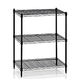 Furinno Wayar Heavy Duty Wire Shelving System, 3-Tier, Black