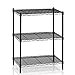 Furinno Wayar Heavy Duty Wire Shelving System, 3-Tier, Black