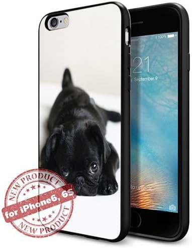 Black Pug Puppy Cute iPhone 6 6s Case Black TPU Cover Rubber Case
