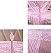 Nattey 4 Corners Post Pink Canopy Bed Curtain for Girls & Adults - Cute Cozy Drape Square Netting - 4 Opening - Princess Bedroom Decoration(Twin, Pink)