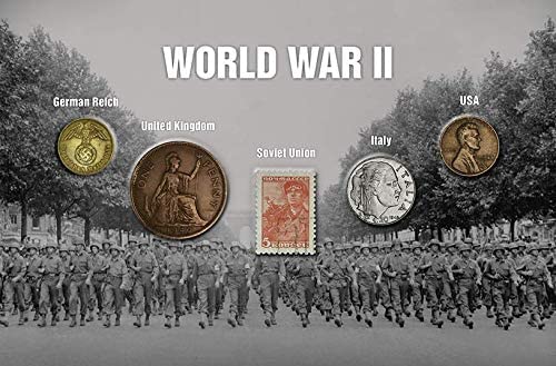 IMPACTO COLECCIONABLES 4 Coins + 1 Stamp World War II 1939-1945 - Blister Collection