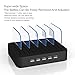 IMLEZON 5 Ports Charging Station for Apple Products and Android Devices Black USB Charging Station with 5 Short Cables