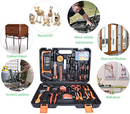 FUNINGEEK Universal Werkzeugkoffer 102-teilig Haushalts-Metallkiste Werkzeug mit Griff für Home Cordless Repair Kit Tool… – Bild 4