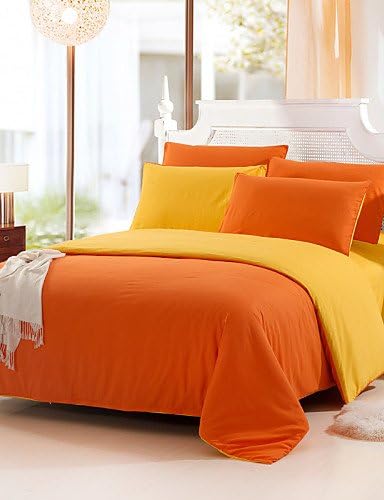wwgy Yuxin? Orange Color Cotton Duvet Cover Sets 4 Piece Suit Comfort Simple Modern for Twin Full and Queen Bed Size , twin-orange , twin-orange