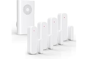 AMHEY Wireless Door Chime, Door Open Sensor Alarm When Entry Business/Office/Store (500ft Range 51 Ringer Adjustable Volume) Home Alert Bell for Kid/Toddler Safety,1 Receiver +4 Sensors