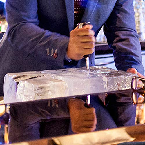 LINALL Ice Pick - Stainless Steel Ice Cube Bar Cocktail Tool, Create Ice Chunks for Cocktails - ICK0005 (Black)