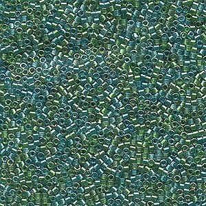 Lined Aqua / Teal Mix Miyuki Glass Delica Beads 50g 11/0 DB984