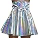 Pinda Sexy Summer Women High Waist Silver Flare Skater Skirt (M)