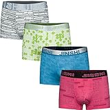 JINSHI Men's Bamboo Fibre Stretch Waistband Boxer Briefs