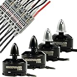 2 Pairs HOBBYMATE 1806 2250KV CW CCW Brushless Motor Plus 4 PCS Upgrade BLHeli 15A ESC for For Mini 180, 210, 220 RC Multirotor Quadcopter Drone