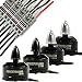 2 Pairs HOBBYMATE 1806 2250KV CW CCW Brushless Motor Plus 4 PCS Upgrade BLHeli 15A ESC for For Mini 180, 210, 220 RC Multirotor Quadcopter Drone