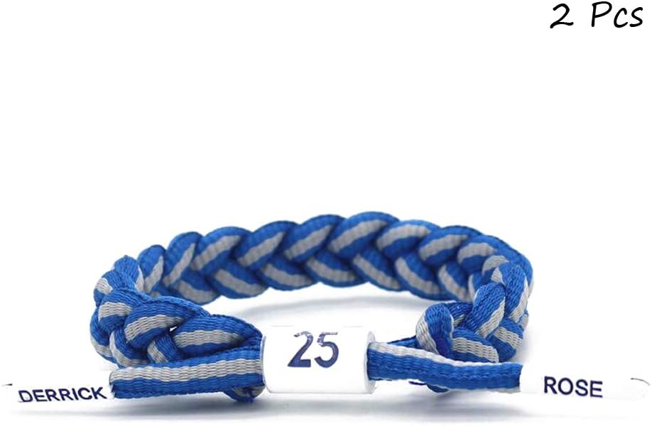 fanwenfeng Basketball Team Star Wristband Hand Weave Adjustable Shoelace Bracelet 2 Pcs