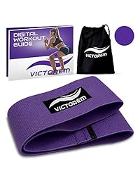 Victorem Exercise Resistance Hip Band - Wide, Cloth, Cotton Band for Legs and Butt - Activate Glutes and Thighs - for Booty Training, Stretching, Lifting, Squatting
