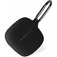 Geiomoo Silicone Case Compatible with JBL Tour Pro+ TWS, Protective Cover with Carabiner (Black)