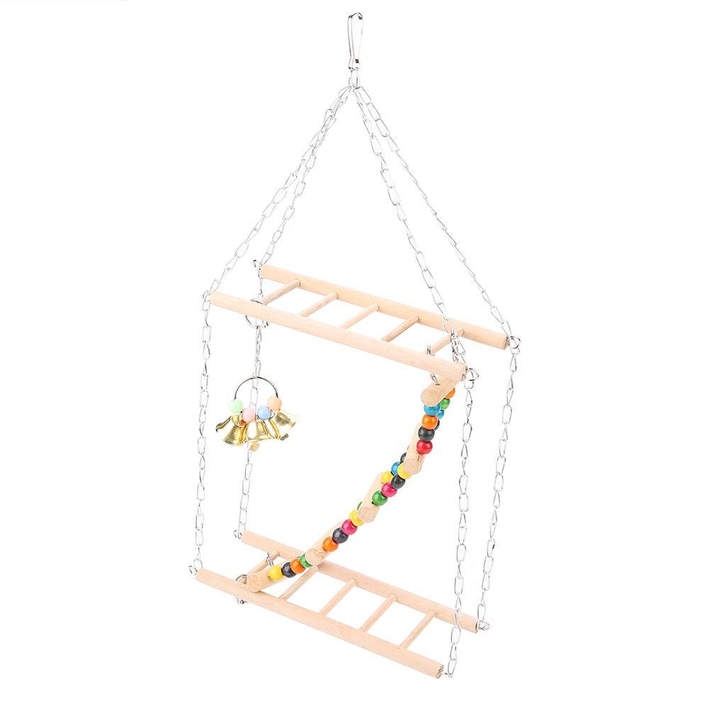 Wooden Bird Parrot Ladder Climbing Toy Hanging Swing Parrot Bird Wooden Rods Cage Stand Toy for Bird Cage Pet Volgel Toy