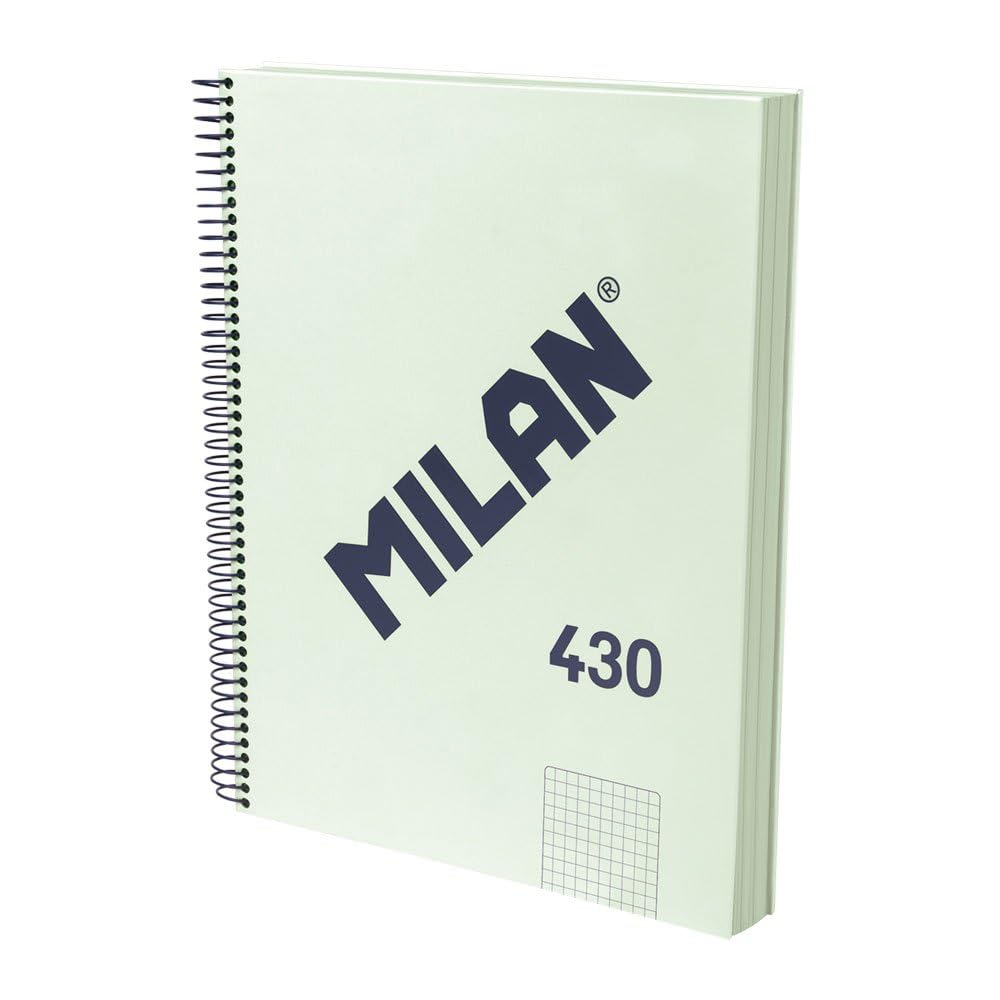 MILAN® A4 Hardcover Notebook - 5 x 5 mm Squared Paper - 120 Sheets 95gsm - Rubber Collection 430 - Green