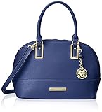 Anne Klein Shimmer Down Dome Satchel, Midnight, One Size