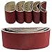 Jeteven 3-Inch X 18-Inch Sanding Belts Sander Tools for Wood Metal Working, Red, 60/80/120/240 Assorted Grits, 5 pack