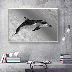 Floating Framed Canvas Wall Art for Living Room, Bedroom Black and White Wild Animal Canvas Prints for Home Decoration Ready to Hang - 16x24 inches